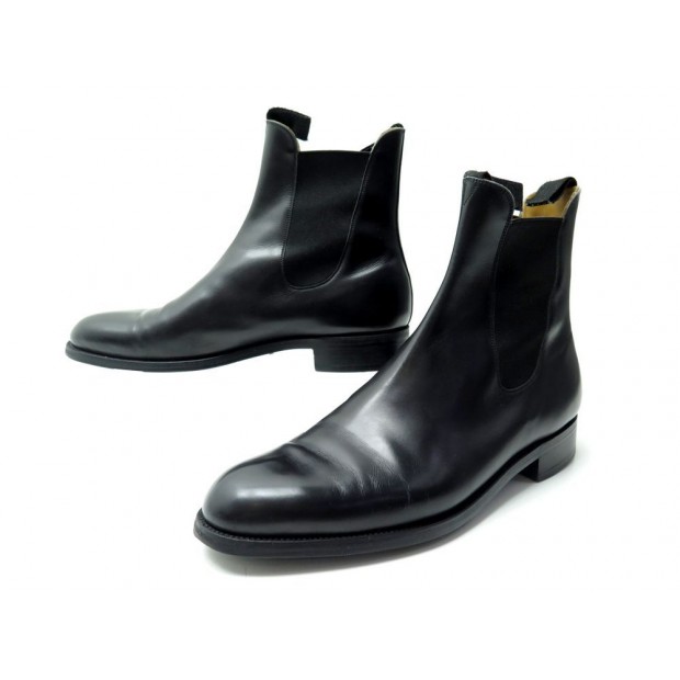 CHAUSSURES JM WESTON BOTTINES LE CAMBRE CHELSEA 9.5 43.5 CUIR NOIR SHOES 935€