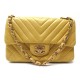 SAC A MAIN CHANEL MINI TIMELESS BANDOULIERE CUIR CHEVRON JAUNE HANDBAG 3500€