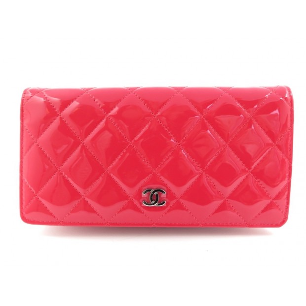 NEUF PORTEFEUILLE CHANEL TIMELESS COMPAGNON LOGO CC CUIR MATELASSE ROSE 850€