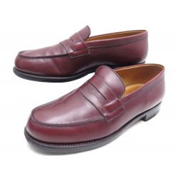 CHAUSSURES JM WESTON 180 MOCASSINS 4D 38 EN CUIR BORDEAUX LEATHER SHOES 610€