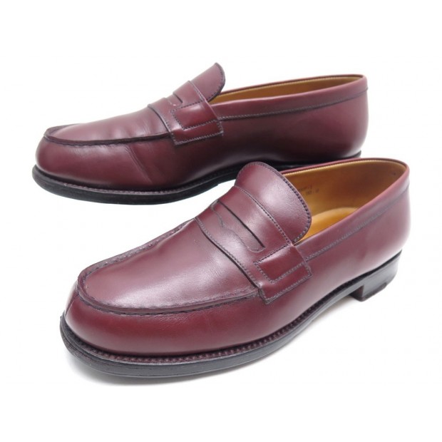 CHAUSSURES JM WESTON 180 MOCASSINS 4D 38 EN CUIR BORDEAUX LEATHER SHOES 610€