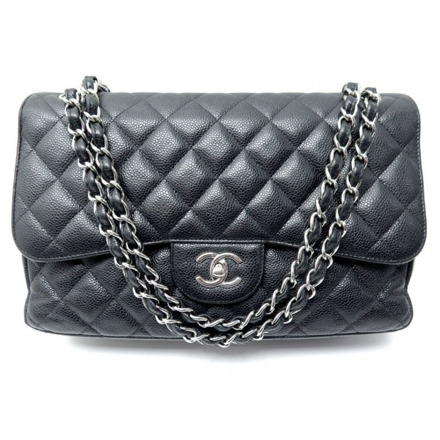 SAC A MAIN CHANEL TIMELESS JUMBO CUIR CAVIAR NOIR 