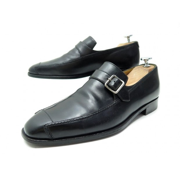 CHAUSSURES BERLUTI MOCASSINS A BOUCLE 7 41 EN CUIR NOIR LOAFERS SHOES 1280€