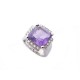 BAGUE CHATIBA OR BLANC AMETHYSTE ET DIAMANTS 