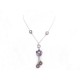 COLLIER DIOR FLEUR 46 CM EN METAL ARGENTE ET STRASS NECKLACE JEWEL 330€