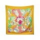 FOULARD HERMES CHAPEAU SOIE JAUNE 