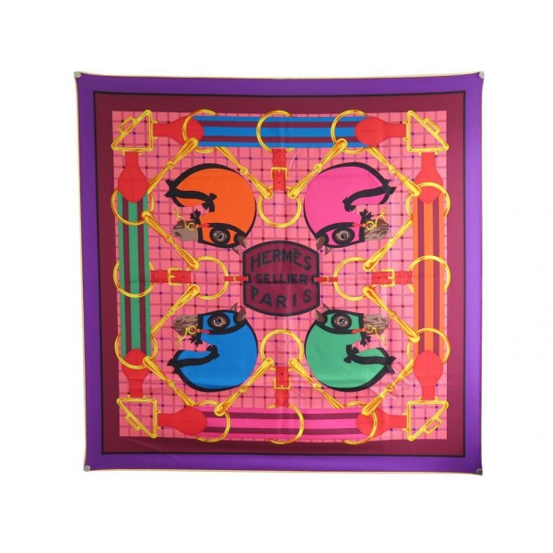 FOULARD HERMES QUADRIGE SELLIER CARRE 90 