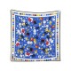 NEUF FOULARD CHANEL CARRE 90 CM SOIE BLEU MARINE MOTIFS CAMELIA SILK SCARF 380