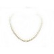 COLLIER 84 PERLES DE CULTURE BLANCHE 7.9MM 48 CM & OR BLANC 18K PEARLS NECKLACE