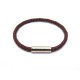 NEUF BRACELET HERMES GOLIATH H066218FP55T5 T17 CUIR TRESSE BORDEAUX JEWEL 320€