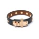 NEUF BRACELET HERMES MINI DOG CLOUS RONDS H071679CC89T2 CUIR NOIR + BOITE 455€