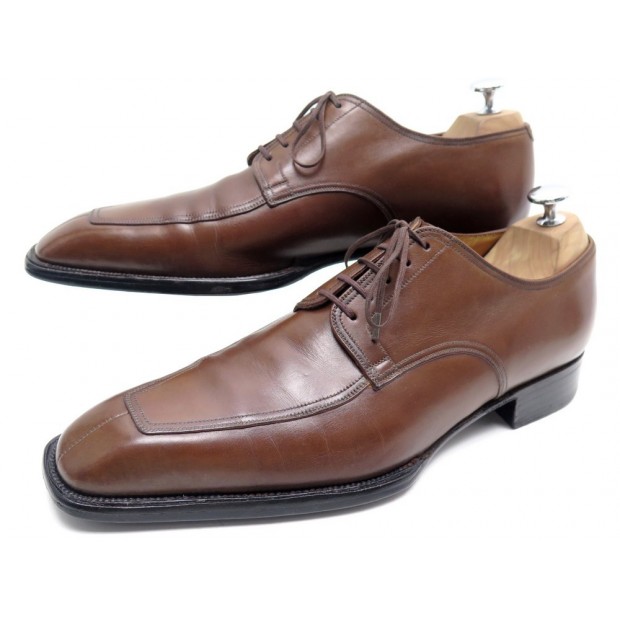 CHAUSSURES JM WESTON 637 BEAUBOURG 9D 43 DERBY CUIR MARRON LEATHER SHOES 900€