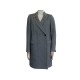 NEUF MANTEAU LONG PAUL SMITH BLACK 42 IT 38 M EN LAINE GRIS MOTIFS CHEVRON 695€