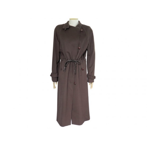 NEUF MANTEAU YVES SAINT LAURENT 135545 T40 M LAINE MARRON BROWN WOOL COAT 3500€