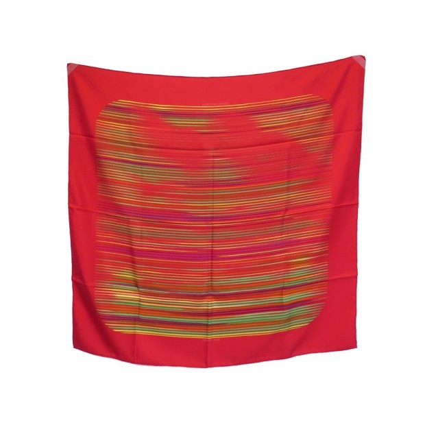 NEUF FOULARD HERMES FAUBOURG EXPRESS D. RYBALTCHENKO EN SOIE ROUGE + BOITE 370€