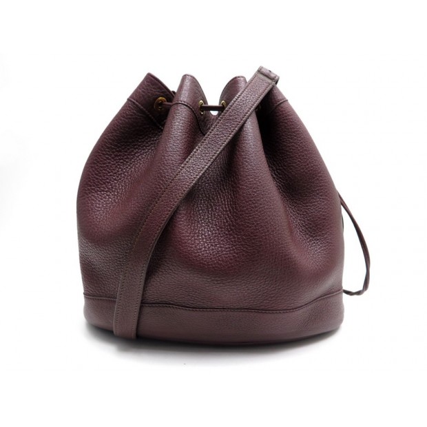 SAC A MAIN HERMES MARKET SEAU EN CUIR TOGO BORDEAUX LEATHER BUCKET PURSE 3100€