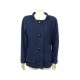 NEUF VESTE CHANEL P50965 3 BOUTONS T 42 L EN COTON BLEU NEW BLUE JACKET 4200€