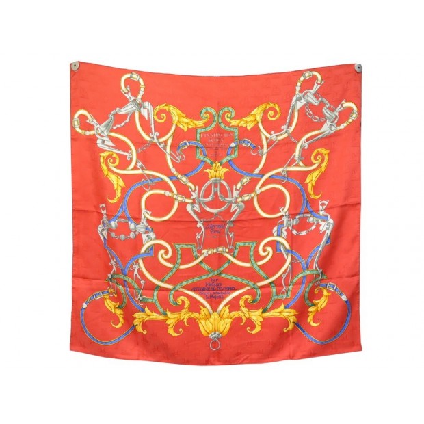 FOULARD HERMES L'INSTRUCTION DU ROY CARRE 90 SOIE BROCHEE JACQUARD SCARF 370€