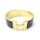 BRACELET HERMES CLIC CLAC EMAIL NOIR ET DORE 