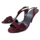 CHAUSSURES HERMES NIGHT 40 SANDALES A TALONS EN DAIM BORDEAUX SUEDE SHOES 670€