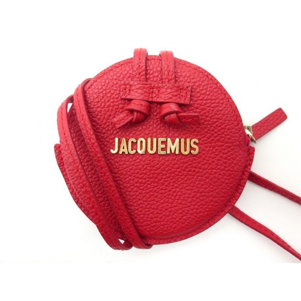 POCHETTE JACQUEMUS LE PITCHOU CUIR GRAINE ROUGE 