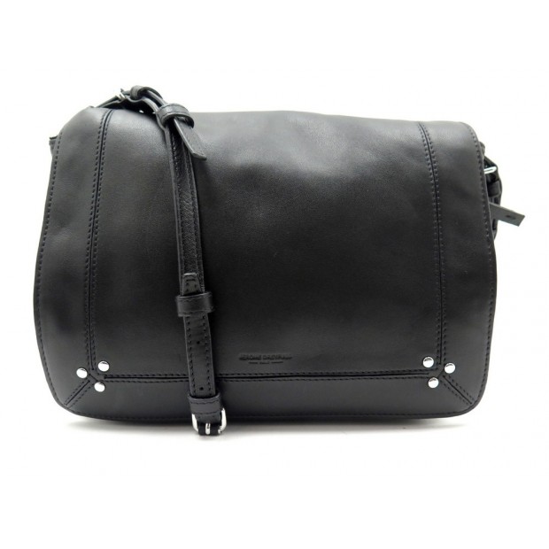 NEUF SAC A MAIN JEROME DREYFUS IGOR BANDOULIERE EN CUIR CHEVRE NOIR HANDBAG 645€