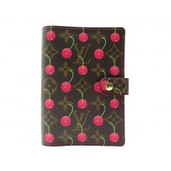 NEUF PORTE AGENDA LOUIS VUITTON PM TOILE MONOGRAM CERISES MURAKAMI R21023 DIARY