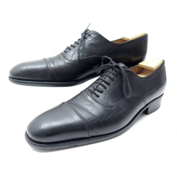 CHAUSSURES JM WESTON 8B 42 FIN RICHELIEU EN CUIR NOIR + EMBAUCHOIRS SHOES 775€