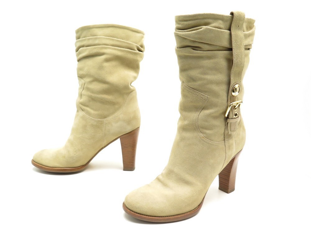boots daim beige clair