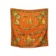 FOULARD HERMES JONQUES ET SAMPAS SOIE ORANGE 