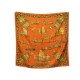 FOULARD HERMES JONQUES ET SAMPAS CERRE 90 PERRIERE SOIE ORANGE SILK SCARF 370€