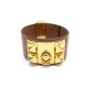 BRACELET HERMES COLLIER DE CHIEN CUIR GOLD 