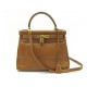  VINTAGE SAC A MAIN KELLY 28CM CUIR COURCHEVEL GOLD BOITE 