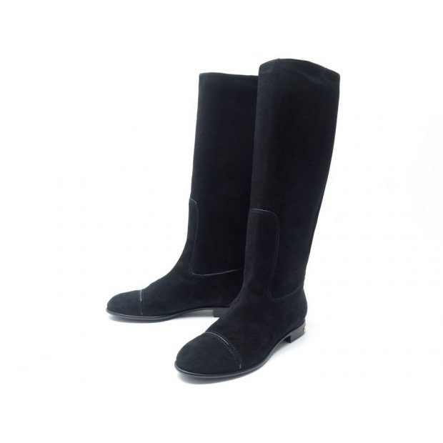 BOTTES LOUIS VUITTON DAIM NOIR 37.5 