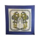 FOULARD HERMES BRIDES DE GALA PAR HUGO GRYGKAR SOIE BLEU + BOITE SILK SCARF 370€