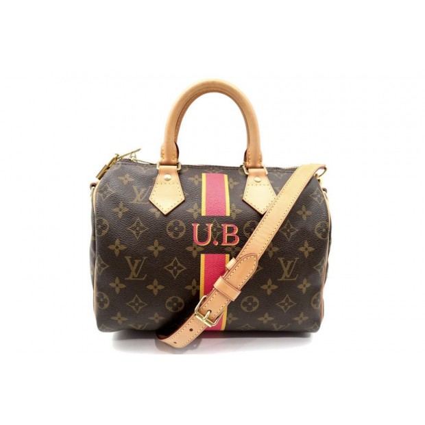 SAC A MAIN LOUIS VUITTON SPEEDY 25 BANDOULIERE MONOGRAM PERSONNALISE BAG 1280€