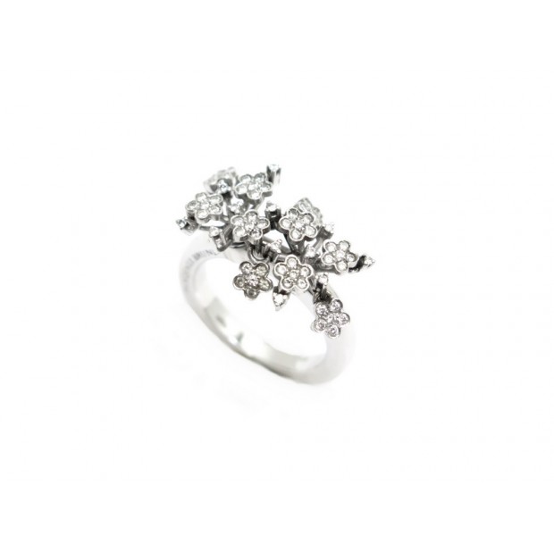 BAGUE PASQUALE BRUNI PRATO FIORITO T 50 OR BLANC 18K 62 DIAMANTS 0.3CT 8GR RING