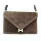 VINTAGE POCHETTE HERMES LYDIE SUEDE DAIM ET CUIR MARRON 