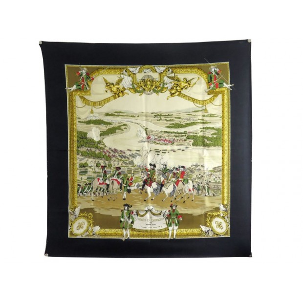 VINTAGE FOULARD HERMES LES ARMEES EN CAMPAGNE 
