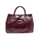 SAC LONGCHAMP CUIR EFFET CROCO BORDEAUX 