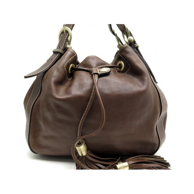 SAC A MAIN LANCEL PORTE EPAULE 30 CM EN CUIR MARRON BROWN LEATHER HAND BAG 725€