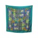 CHALE HERMES ETENDARDS ET BANNIERES EN CACHEMIRE ET SOIE TURQUOISE SHAWL 945€