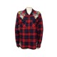 NEUF CHEMISE GUCCI 499946 TARTAN BRODERIE DRAGON 46 IT 44 FR S SHIRT + SAC 1200€