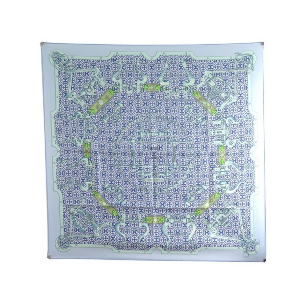 NEUF FOULARD HERMES MORS & GOURMETTES GOURMETTES HENRI D ORIGNY SOIE BLEU 370€