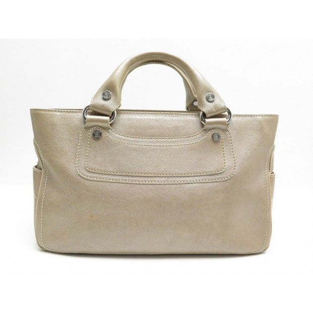 SAC A MAIN CELINE BOOGIE EN CUIR GRAINE BEIGE IRISE LEATHER HAND BAG PURSE 950€