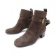 CHAUSSURES LOUIS VUITTON 39.5 BOTTINES A BOUCLE CUIR MARRON LEATHER BOOTS 700€