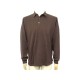 NEUF POLO HERMES MANCHES LONGUES TAILLE 50 M EN COTON MARRON COTTON TSHIRT 375€