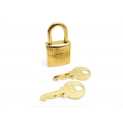 NEUF CADENAS HERMES POUR SAC A MAIN KELLY BIRKIN EN METAL DORE GOLDEN PADLOCK