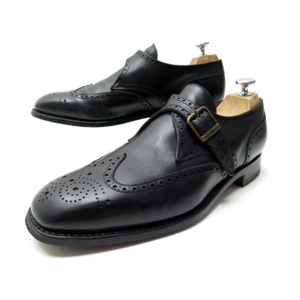 CHAUSSURES JM WESTON MOCASSINS A BOUCLES BOUT FLEURI 9D 43 CUIR NOIR SHOES 670€