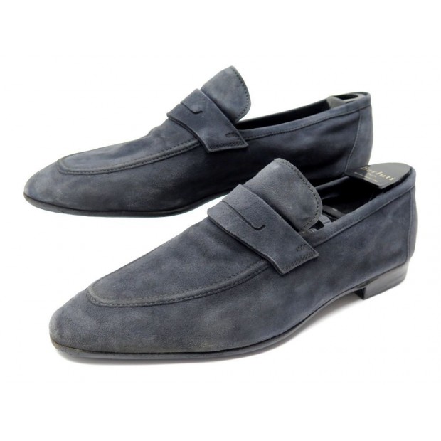 CHAUSSURES BERLUTI 8 42 MOCASSINS DAIM GRIS + EMBAUCHOIRS GREY SUEDE SHOES 1810€